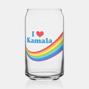 Verre Canette I Love Kamala Cute Election Rainbow