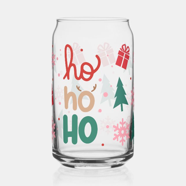 Verre Canette Icônes de Noël rétro brillantes Ho Ho Ho (Gauche)