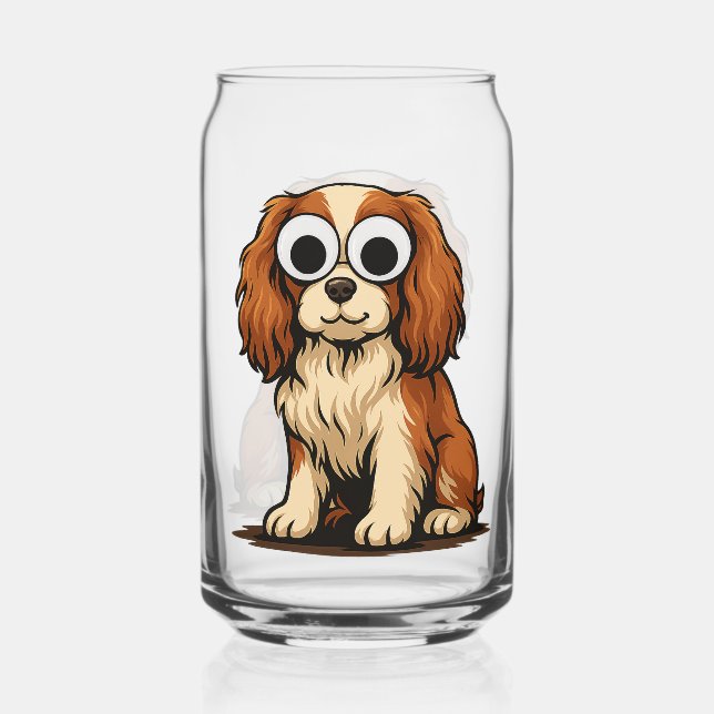 Verre Canette Illustration de chiot aux yeux globuleux mignon (Recto)