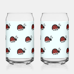 Verre Canette Illustration de coccinelle mignonne