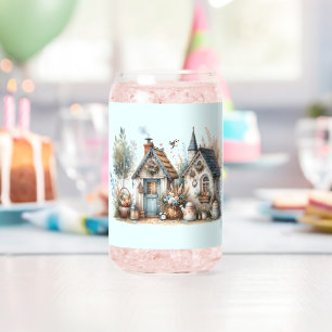Verre Canette Illustration de Cottages Haven Floral Homes