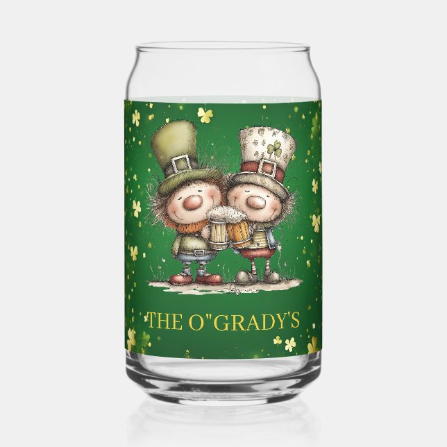 Verre Canette Illustration de fête joyeuse de la Saint-Patrick (Recto)