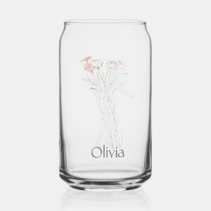 Verre Canette Illustration de fleurs modernes assez minimes