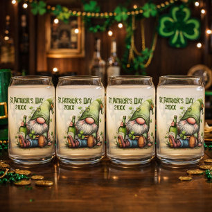 Verre Canette Illustration de gnome pour la Saint-Patrick avec t