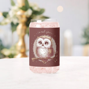 Verre Canette Illustration de hibou mignonne Cottagecore fantais
