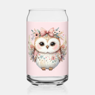 Verre Canette Illustration de la chouette de kawaii Boho