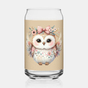 Verre Canette Illustration de la chouette de kawaii Boho