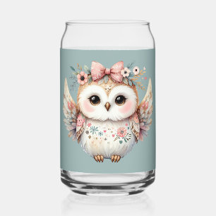 Verre Canette Illustration de la chouette de kawaii Boho