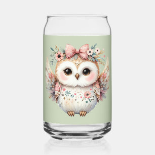 Verre Canette Illustration de la chouette de kawaii Boho
