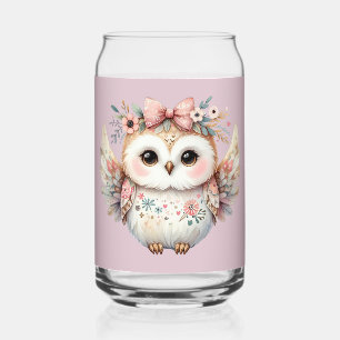 Verre Canette Illustration de la chouette de kawaii Boho
