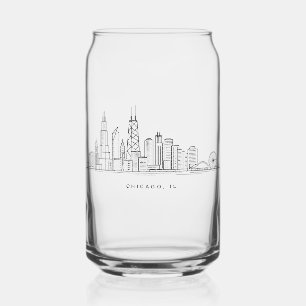 Verre Canette Illustration de la ville de Chicago IL