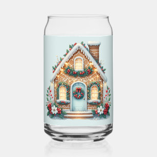 Verre Canette Illustration de maison en pain d'épice cosy pour l