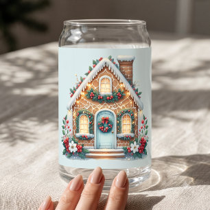 Verre Canette Illustration de maison en pain d'épice cosy pour l