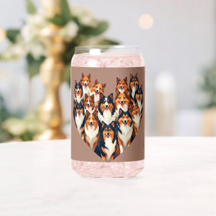 Verre Canette Illustration de Sheltie Heart Shetland Sheepdog
