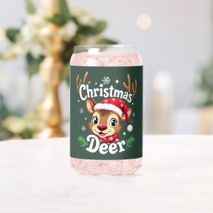 Verre Canette Illustration du cerf de Noël mignon