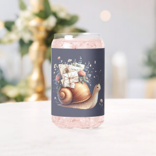 Verre Canette Illustration Floral Pastel du mignon Snail Mail