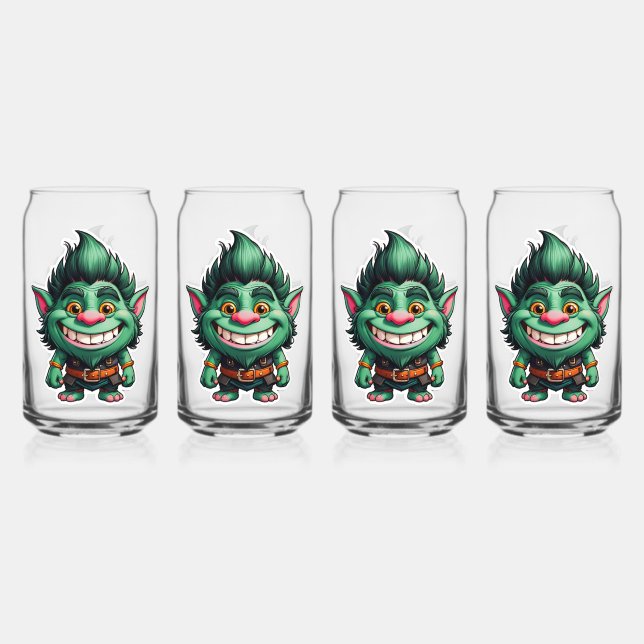 Verre Canette Illustration Happy Little Troll Chibi (Recto)