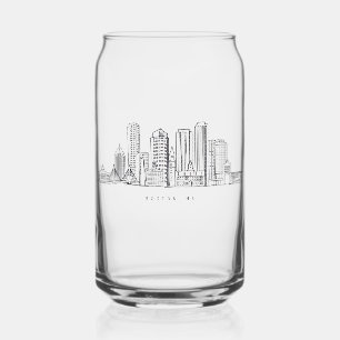 Verre Canette Illustration minimaliste de l'horizon de la ville 