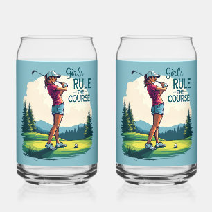 Verre Canette Illustration Rétro de Golf : Les Filles Dominent l