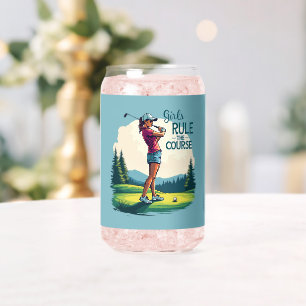 Verre Canette Illustration rétro de golf « Les filles règnent su