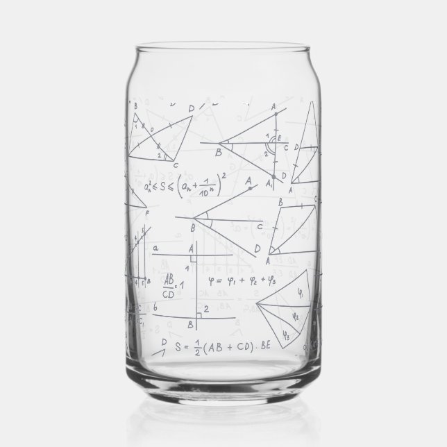 Verre Canette Illustrations de calculs manuscrits de mathématiqu (Recto)