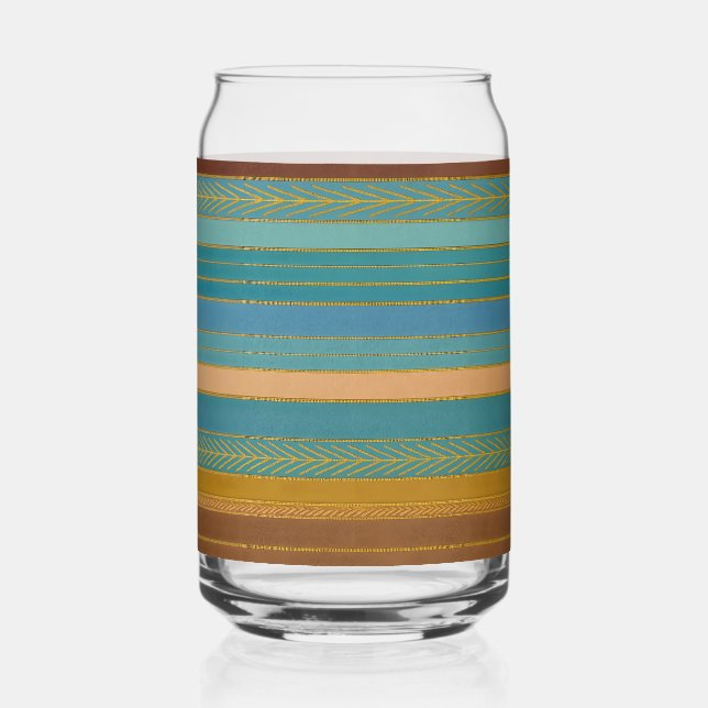 Verre Canette Imprimé de rayures futuristes du milieu du siècle (Verso)