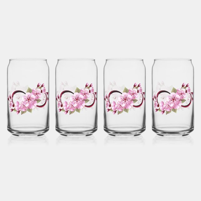 Verre Canette Infinité avec les fleurs Sakura (Recto)