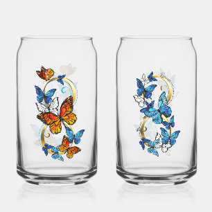 Verre Canette Infinité de papillons monarques