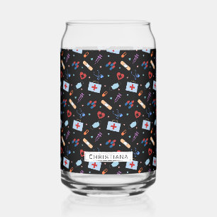 Verre Canette Infirmière RN personnalisée Docteur Motif Médica