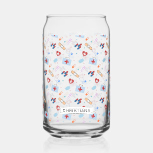 Verre Canette Infirmière RN personnalisée Docteur Motif Médica