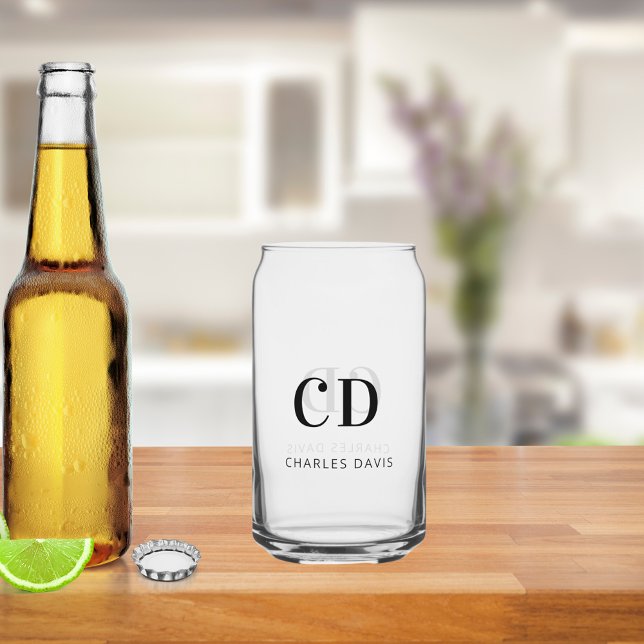 Verre Canette Initiales de nom simples uniques (Créateur téléchargé)