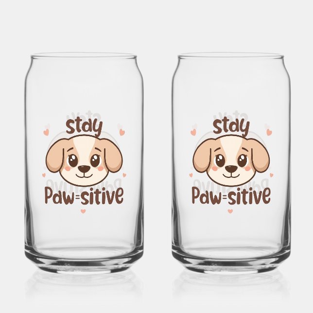 Verre Canette Inspirational Positive Puppy Message (Recto)