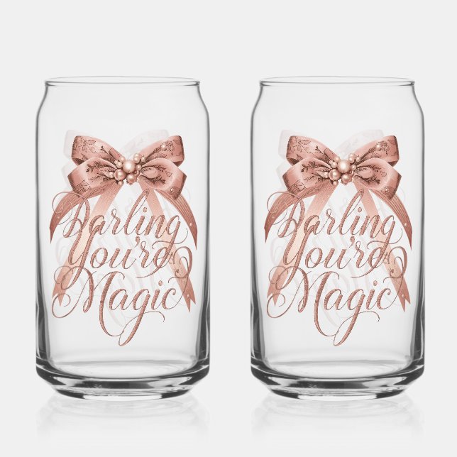Verre Canette Inspirational Rose Gold Script with Bow (Recto)