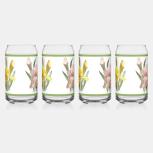 Verre Canette Iris Garden Trois Fleurs Art Botanique
