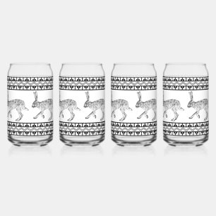 Verre Canette Jacklapin Sud-Ouest noir et blanc Géométrique