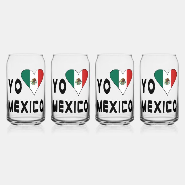 Verre Canette J'Aime Le Mexique (Recto)