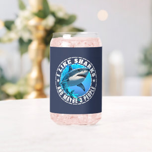 Verre Canette J'Aime Les Requins Et Peut-Être 3 Personnes