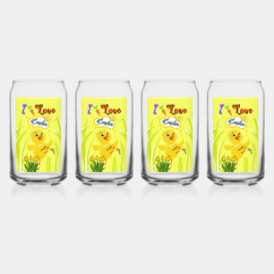 Verre Canette J'aime Pâques