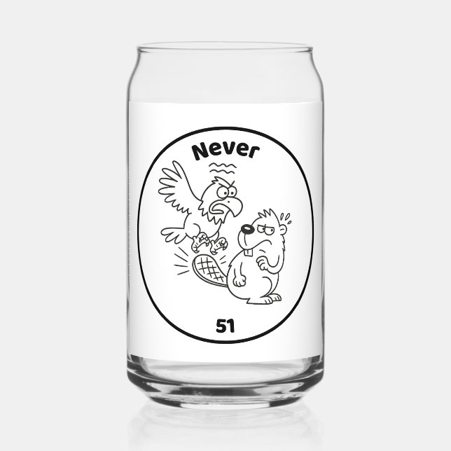 Verre Canette Jamais 51 Castor contre Aigle (Recto)