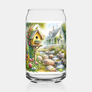Verre Canette Jardin de cottage fantaisiste Niche à oiseaux Ruis