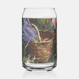 Verre Canette Jardin de Cottage Thé Matin Aquarelle