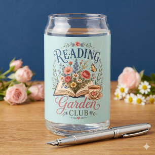Verre Canette Jardin de lecture Cottagecore Floral Club