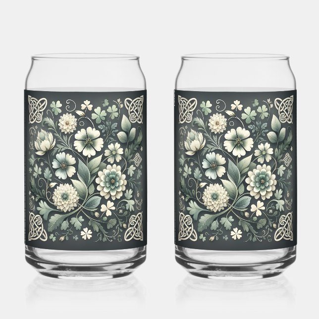 Verre Canette Jardin de nœuds de trèfle chuchoté (Recto)
