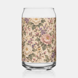 Verre Canette Jardin de roses botaniques vintage et motif papill