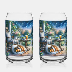 Verre Canette Jardin étoilé sous le porche de la maison Sheltie 