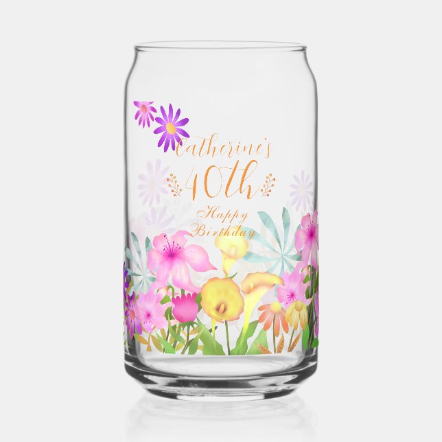 Verre Canette Jardin Floral (Gauche)