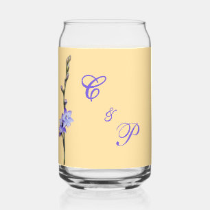 Verre Canette Jaune Beurre & Mariage Orchidée Soleil Lilas