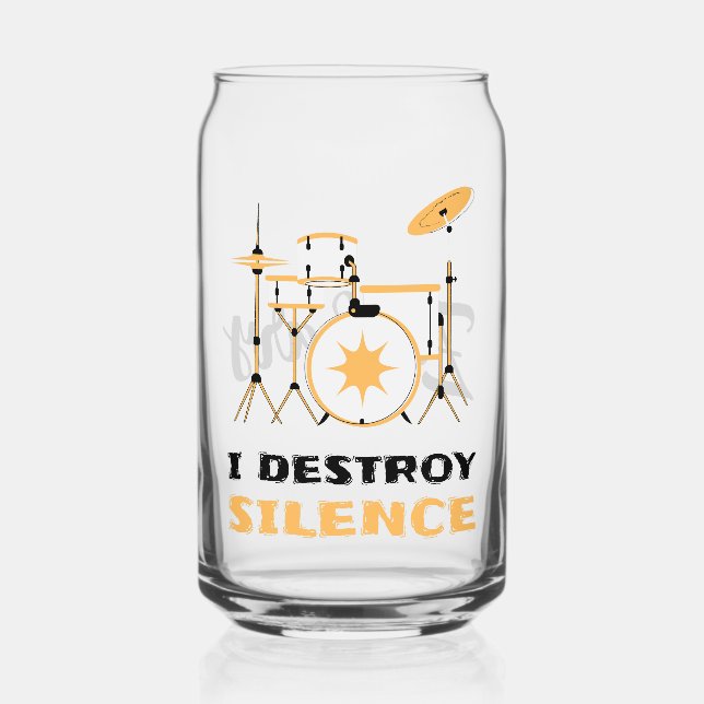 Verre Canette Je Détruis Silence Funny Drummer (Recto)