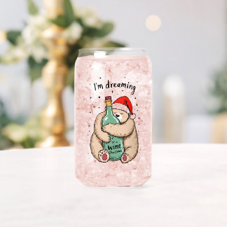 Verre Canette Je rêve d'un Noël de vin