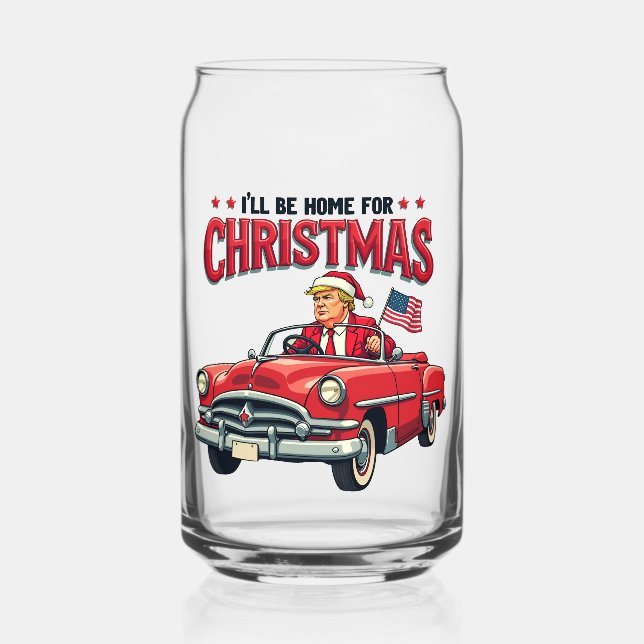 Verre Canette Je serai à la maison pour Noël Trump a gagné l'éle (Recto)